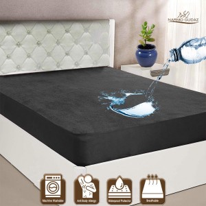 Waterproof Mattress Cover King Sized Mattress Protector Anti Slip Double Bed Fitted Bed Sheet | Narmo Gudaz |Dark Grey